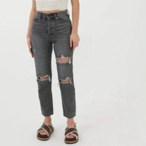 BDG Urban Outfitters Women's Black Slim Straight Distressed Jeans Size 27 - Picture 1 of 5